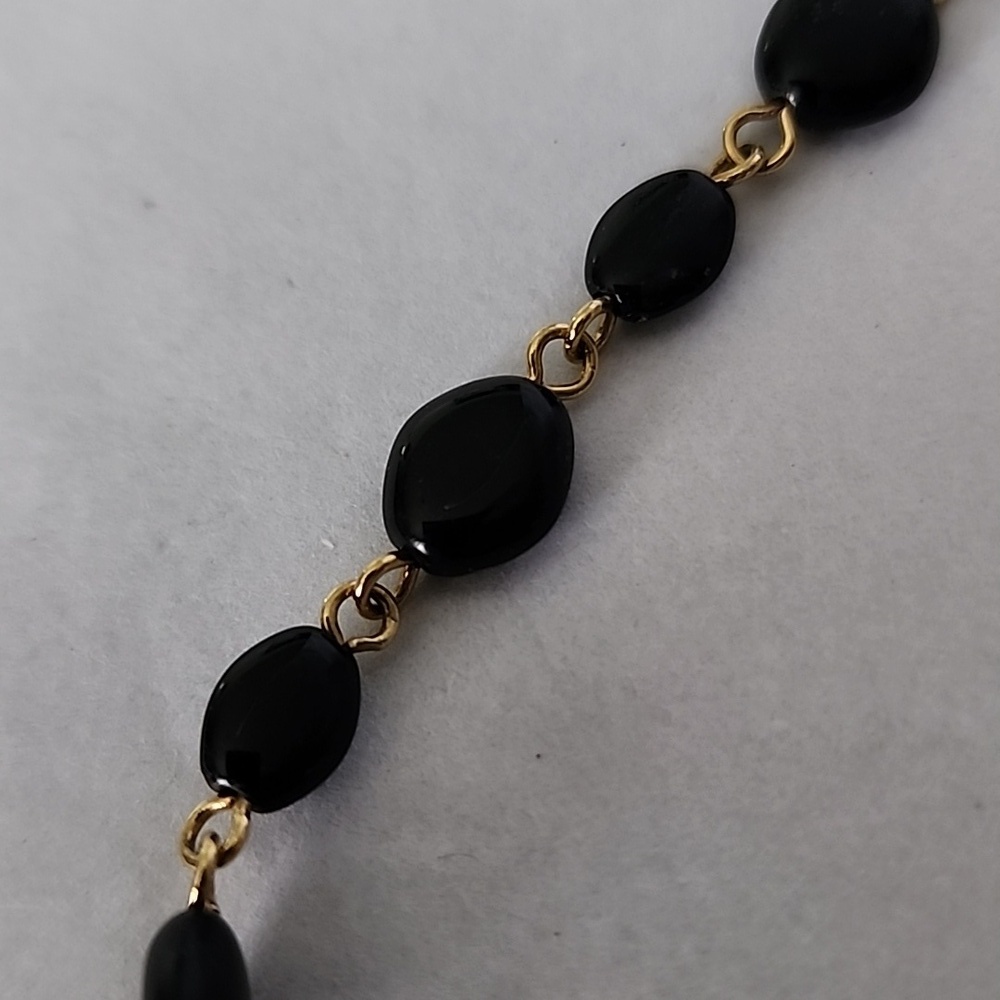 Black Onyx Color Liz Claiborne BEADED NECKLACE - Picture 9 of 9